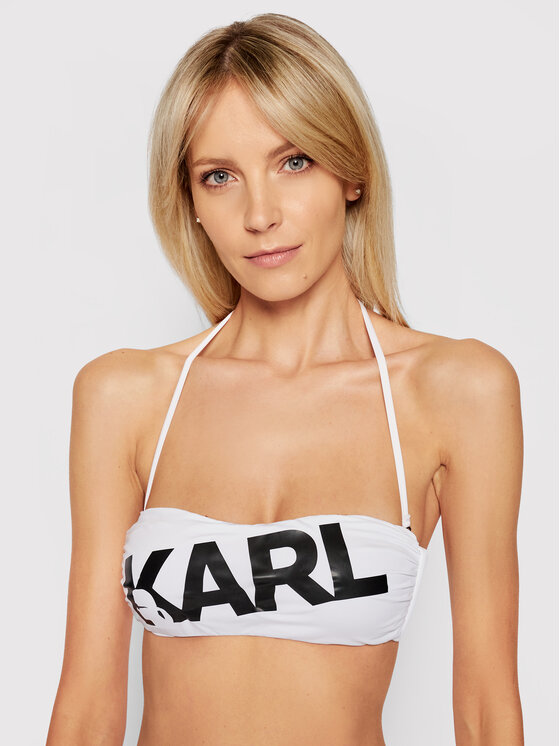 Karl Lagerfeld Bikini Oberteil Printed Logo Kl Wtp Wei Modivo At